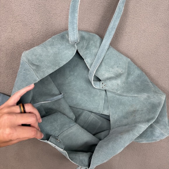 NEW Haute Hippie Turquoise Butter Suede Tote & Accessory Bag Tote Purse NWT - Picture 8 of 11